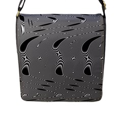 Black Drops Flap  Messenger Bag (l)