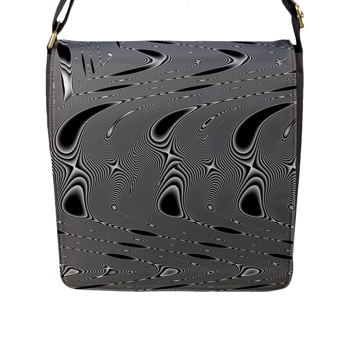 Black Drops Flap  Messenger Bag (L)