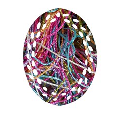 Funny Colorful Yarn Pattern Ornament (oval Filigree) by yoursparklingshop