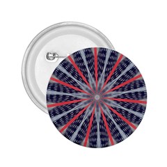 Red White Blue Kaleidoscopic Star Flower Design 2 25  Buttons by yoursparklingshop