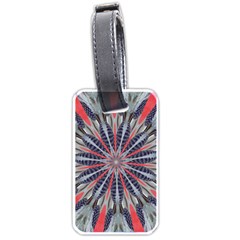 Red White Blue Kaleidoscopic Star Flower Design Luggage Tags (one Side)  by yoursparklingshop