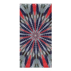 Red White Blue Kaleidoscopic Star Flower Design Shower Curtain 36  X 72  (stall)  by yoursparklingshop