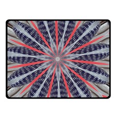 Red White Blue Kaleidoscopic Star Flower Design Double Sided Fleece Blanket (small)  by yoursparklingshop