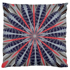 Red White Blue Kaleidoscopic Star Flower Design Standard Flano Cushion Case (two Sides) by yoursparklingshop