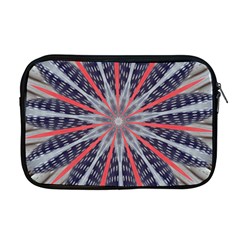 Red White Blue Kaleidoscopic Star Flower Design Apple Macbook Pro 17  Zipper Case by yoursparklingshop