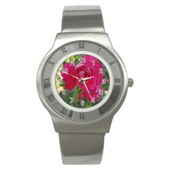Romantic Red Rose Photography Stainless Steel Watch by yoursparklingshop