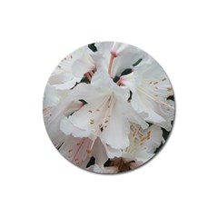 Floral Design White Flowers Photography Magnet 3  (round) by yoursparklingshop