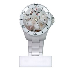 Floral Design White Flowers Photography Plastic Nurses Watch by yoursparklingshop