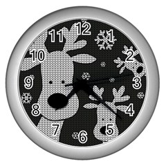 Cute Reindeer  Wall Clocks (Silver) 