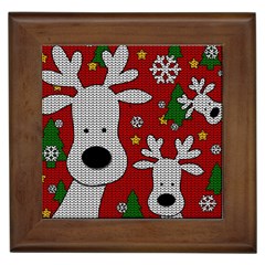 Cute Reindeer  Framed Tiles by Valentinaart