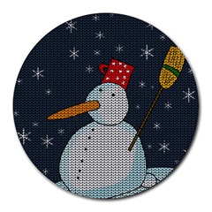 Snowman Round Mousepads by Valentinaart