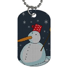 Snowman Dog Tag (two Sides) by Valentinaart