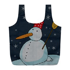 Snowman Full Print Recycle Bags (l)  by Valentinaart