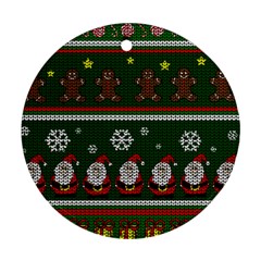 Ugly Christmas Sweater Ornament (round) by Valentinaart