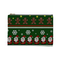 Ugly Christmas Sweater Cosmetic Bag (large)  by Valentinaart