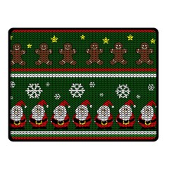 Ugly Christmas Sweater Double Sided Fleece Blanket (small)  by Valentinaart