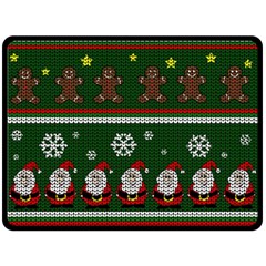 Ugly Christmas Sweater Double Sided Fleece Blanket (large)  by Valentinaart