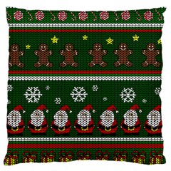 Ugly Christmas Sweater Large Flano Cushion Case (one Side) by Valentinaart