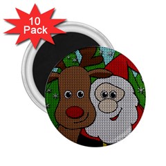 Santa And Rudolph Selfie  2 25  Magnets (10 Pack)  by Valentinaart