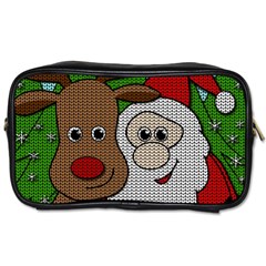Santa And Rudolph Selfie  Toiletries Bags 2-side by Valentinaart