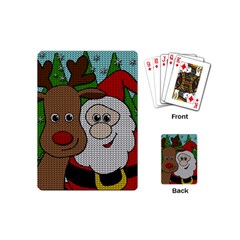 Santa And Rudolph Selfie  Playing Cards (mini)  by Valentinaart