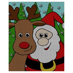 Santa And Rudolph Selfie  Drawstring Bag (small) by Valentinaart