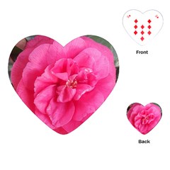 Pink Flower Japanese Tea Rose Floral Design Playing Cards (heart)  by yoursparklingshop
