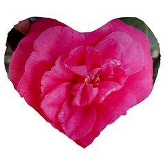 Pink Flower Japanese Tea Rose Floral Design Large 19  Premium Flano Heart Shape Cushions by yoursparklingshop