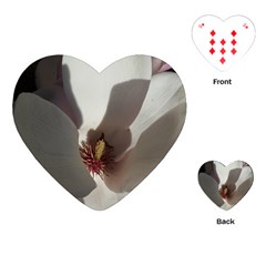 Magnolia Floral Flower Pink White Playing Cards (heart)  by yoursparklingshop