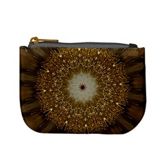 Elegant Festive Golden Brown Kaleidoscope Flower Design Mini Coin Purses by yoursparklingshop