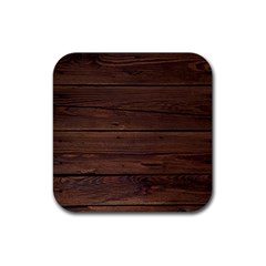 Rustic Dark Brown Wood Wooden Fence Background Elegant Rubber Coaster (square)  by yoursparklingshop