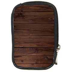 Rustic Dark Brown Wood Wooden Fence Background Elegant Compact Camera Cases by yoursparklingshop