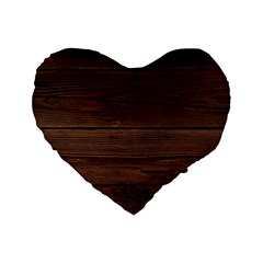 Rustic Dark Brown Wood Wooden Fence Background Elegant Standard 16  Premium Heart Shape Cushions by yoursparklingshop