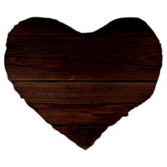 Rustic Dark Brown Wood Wooden Fence Background Elegant Large 19  Premium Heart Shape Cushions by yoursparklingshop