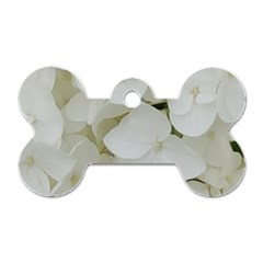 Hydrangea Flowers Blossom White Floral Elegant Bridal Chic Dog Tag Bone (one Side) by yoursparklingshop