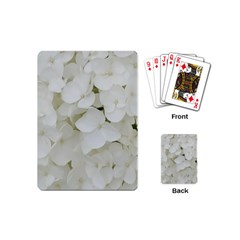 Hydrangea Flowers Blossom White Floral Elegant Bridal Chic Playing Cards (mini)  by yoursparklingshop