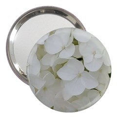 Hydrangea Flowers Blossom White Floral Elegant Bridal Chic 3  Handbag Mirrors by yoursparklingshop