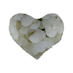 Hydrangea Flowers Blossom White Floral Elegant Bridal Chic Standard 16  Premium Heart Shape Cushions by yoursparklingshop