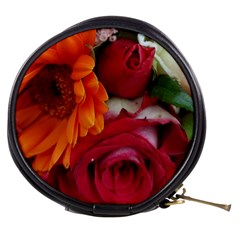 Floral Photography Orange Red Rose Daisy Elegant Flowers Bouquet Mini Makeup Bags by yoursparklingshop