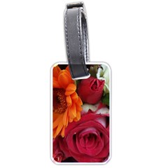 Floral Photography Orange Red Rose Daisy Elegant Flowers Bouquet Luggage Tags (one Side)  by yoursparklingshop