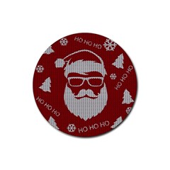 Ugly Christmas Sweater Rubber Coaster (round)  by Valentinaart