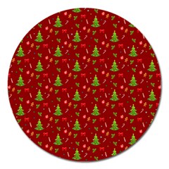 Christmas Pattern Magnet 5  (round) by Valentinaart