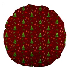 Christmas Pattern Large 18  Premium Round Cushions by Valentinaart