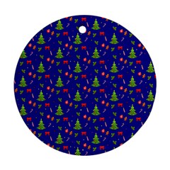 Christmas Pattern Round Ornament (two Sides) by Valentinaart