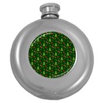 Christmas pattern Round Hip Flask (5 oz) Front