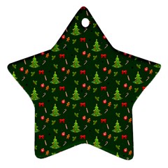 Christmas Pattern Star Ornament (two Sides) by Valentinaart