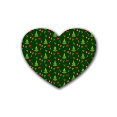 Christmas Pattern Heart Coaster (4 Pack)  by Valentinaart