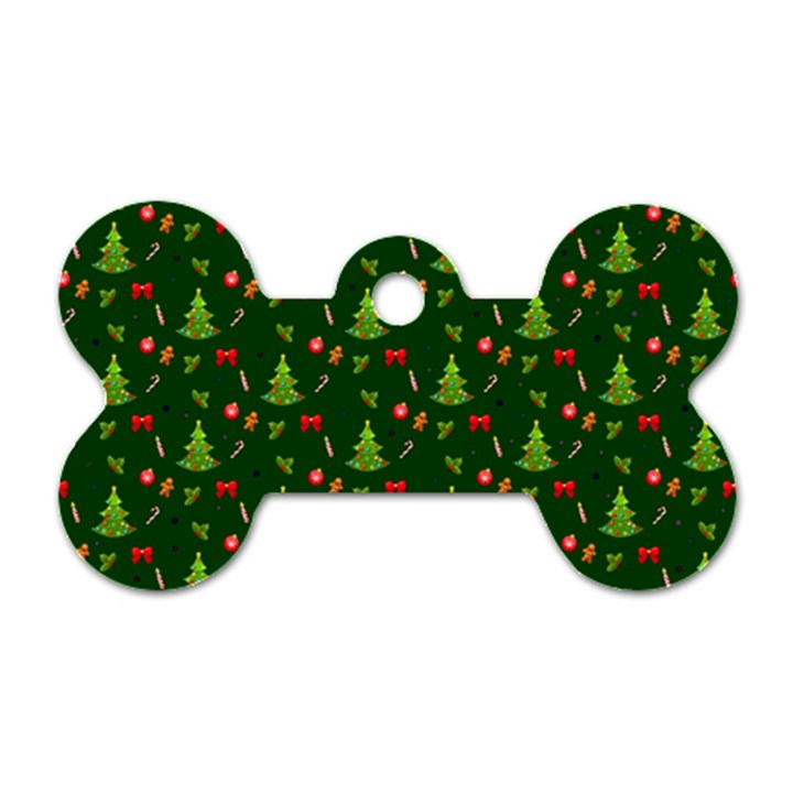 Christmas pattern Dog Tag Bone (Two Sides)