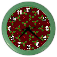 Christmas Pattern Color Wall Clocks by Valentinaart