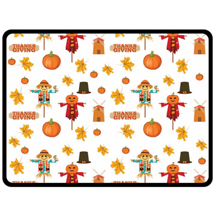 Thanksgiving Double Sided Fleece Blanket (Large) 